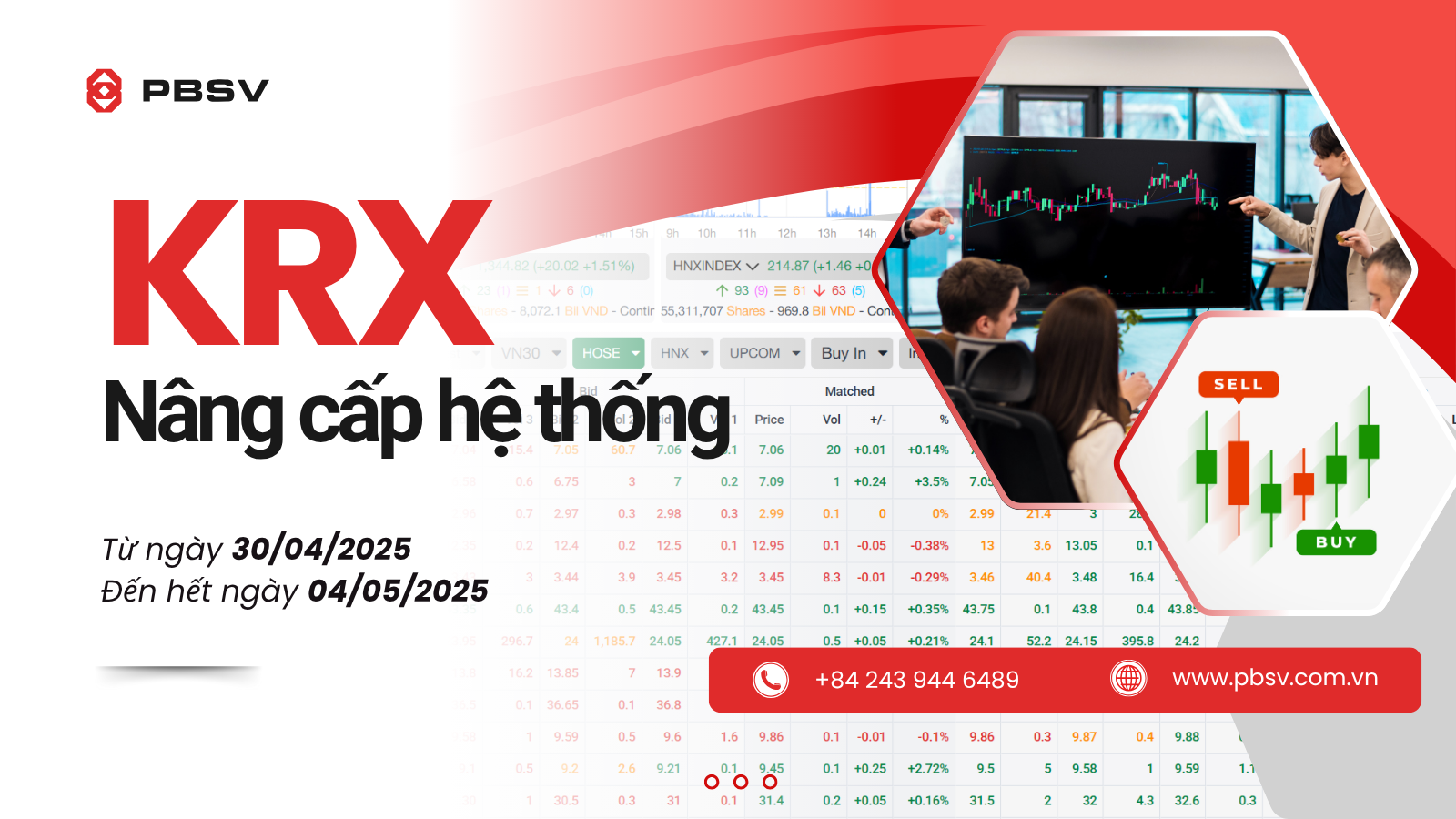 Thông báo nâng cấp hệ thống KRX