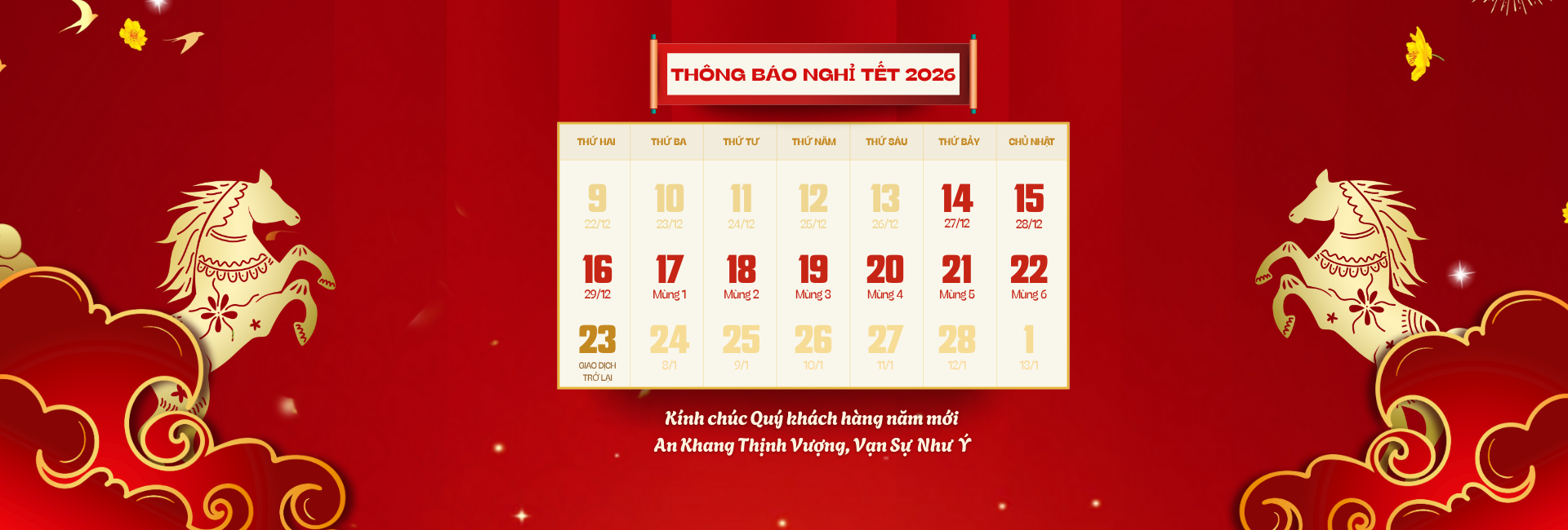 banner THÔNG BÁO NGHỈ TẾT ÂM LỊCH 2026